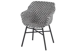 Hartman Delphine dining tuinstoel - Zwart/Wit