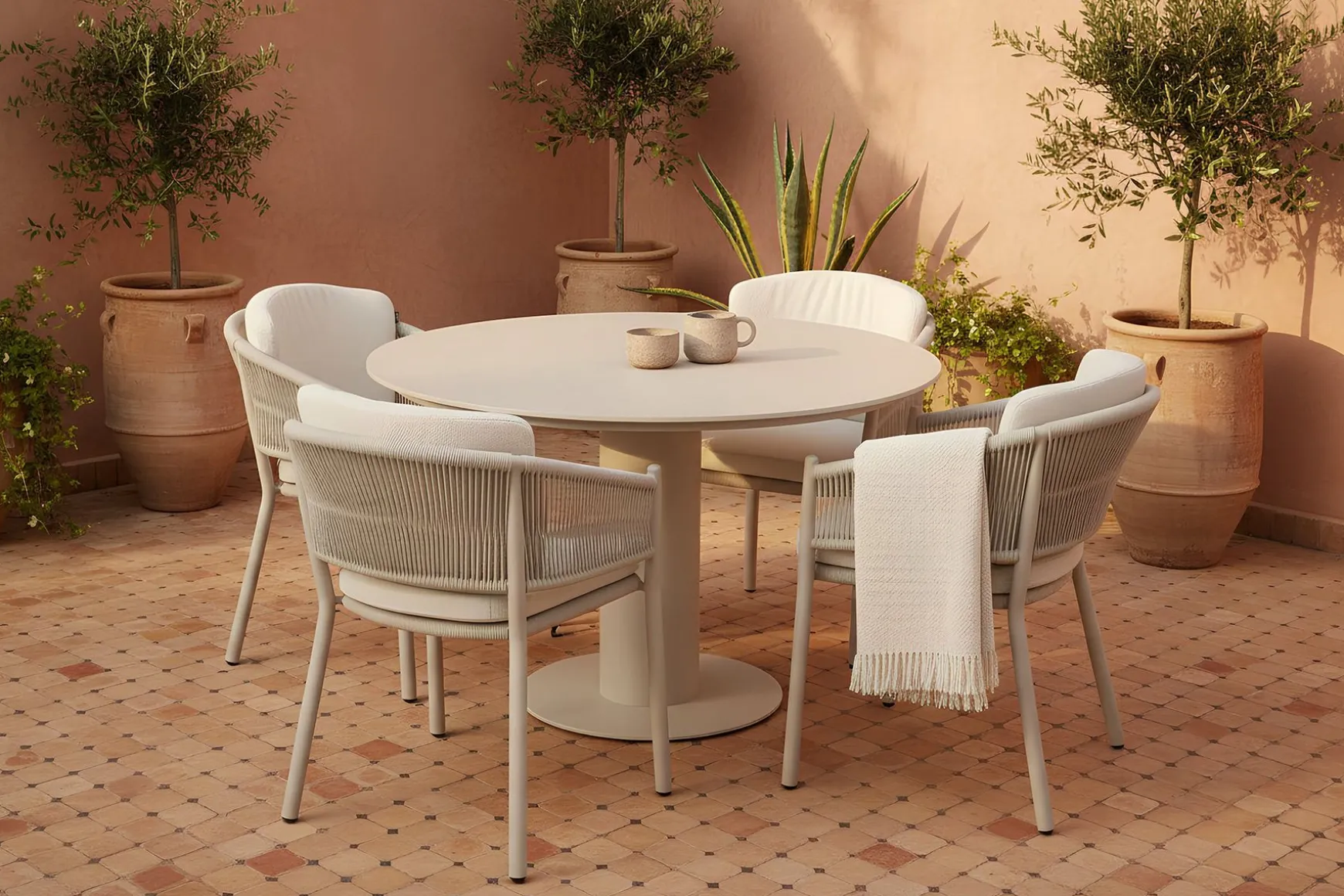 Hartman Girona ronde dining tuintafel Ø120cm - Sand