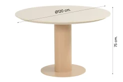 Hartman Girona ronde dining tuintafel Ø120cm - Cappuccino