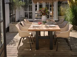 Hartman Heron dining tuintafel 240x100 cm. - Zwart/Teak