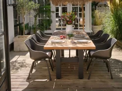 Hartman Heron dining tuintafel 240x100 cm. - Zwart/Teak