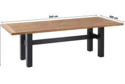 Hartman Heron dining tuintafel 240x100 cm. - Zwart/Teak