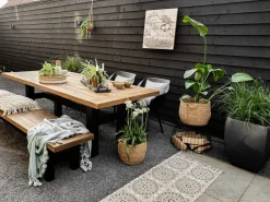 Hartman Heron dining tuintafel 240x100 cm. - Zwart/Teak