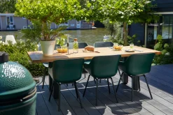 Hartman Heron dining tuintafel 240x100 cm. - Zwart/Teak