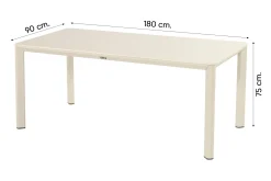 Hartman Kyra dining tuintafel 180x90 cm. - Latte