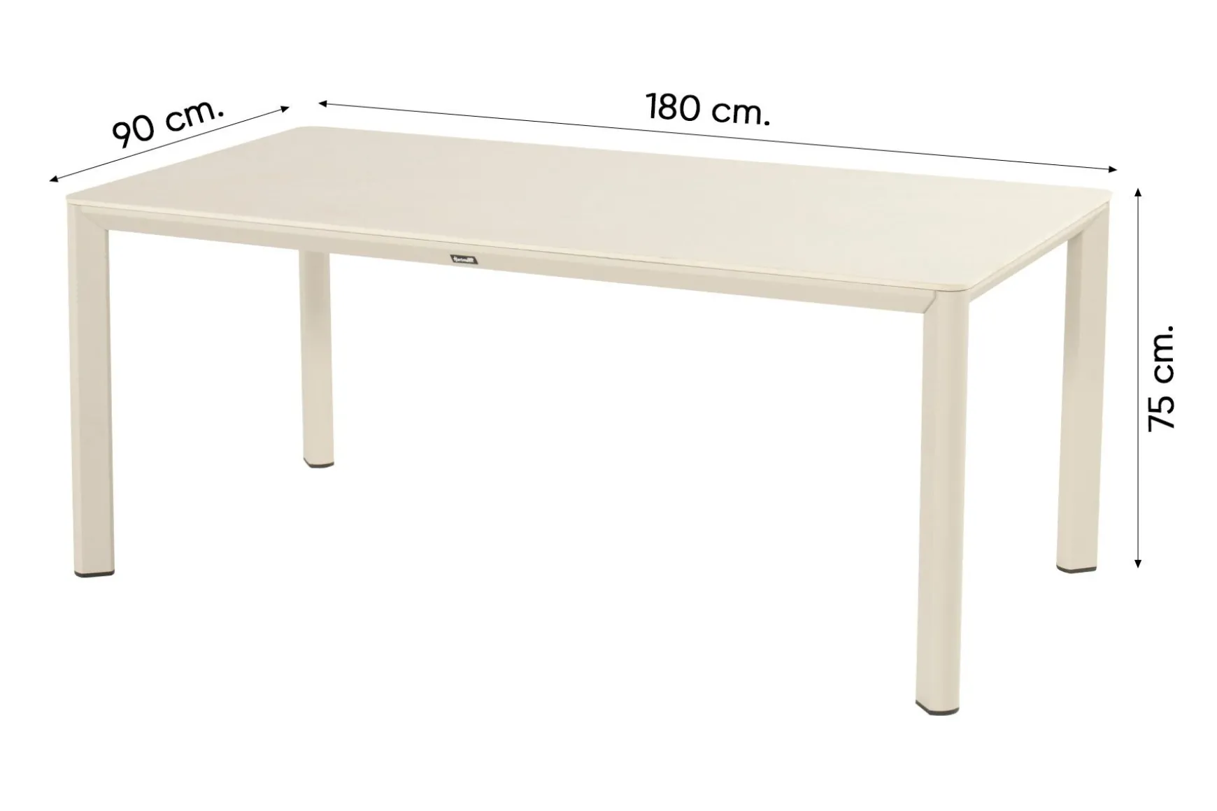 Hartman Kyra dining tuintafel 180x90 cm. - Latte