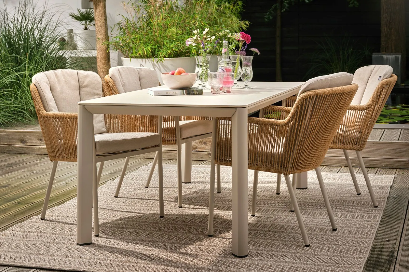 Hartman Kyra dining tuintafel 180x90 cm. - Latte
