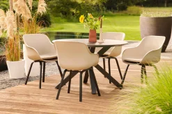 Hartman Le Soleil Element dining armstoel - Soft taupe/Black