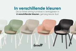 Hartman Le Soleil Element dining armstoel - Soft taupe/Black