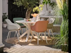 Hartman Le Soleil Element dining armstoel - Stylish pink - Alu poot