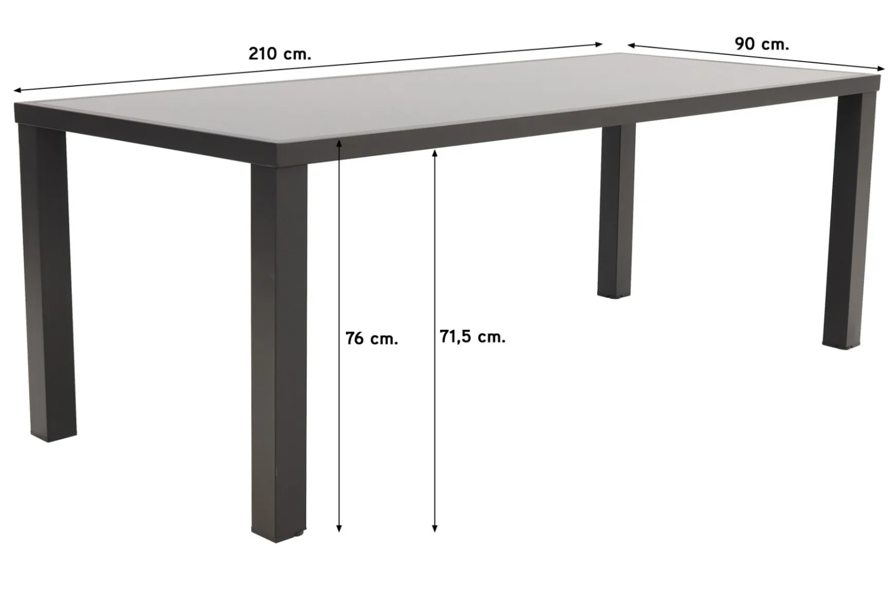 Hartman Milaan/Alma 210 cm. - verstelbare tuinset - 7-delig