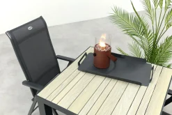 Hartman Milaan/Nola verstelbare tuinset 90x90 cm. - Antraciet/Houtlook