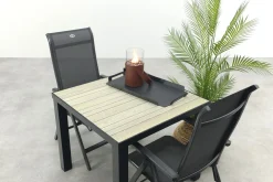 Hartman Milaan/Nola verstelbare tuinset 90x90 cm. - Antraciet/Houtlook