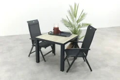 Hartman Milaan/Nola verstelbare tuinset 90x90 cm. - Antraciet/Houtlook