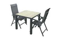 Hartman Milaan/Nola verstelbare tuinset 90x90 cm. - Antraciet/Houtlook