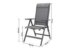 Hartman Milaan/Nola verstelbare tuinset 90x90 cm. - Antraciet/Houtlook