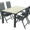 Hartman Milaan/Nola verstelbare tuinset 160x90 cm. - Antraciet/Houtlook