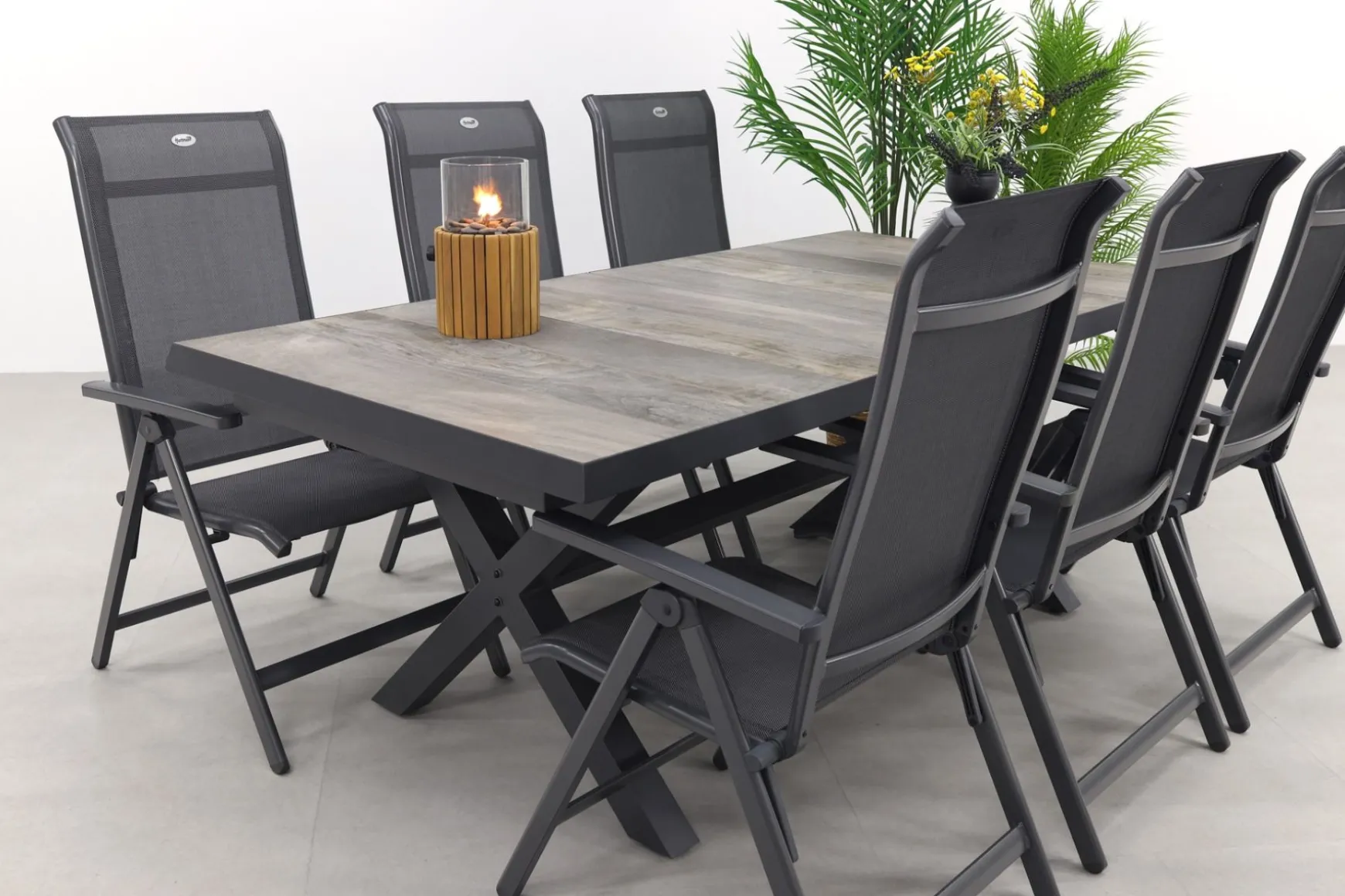 Hartman Milaan/Ottowa 205-265x100 cm. - 7-delige verstelbare tuinset