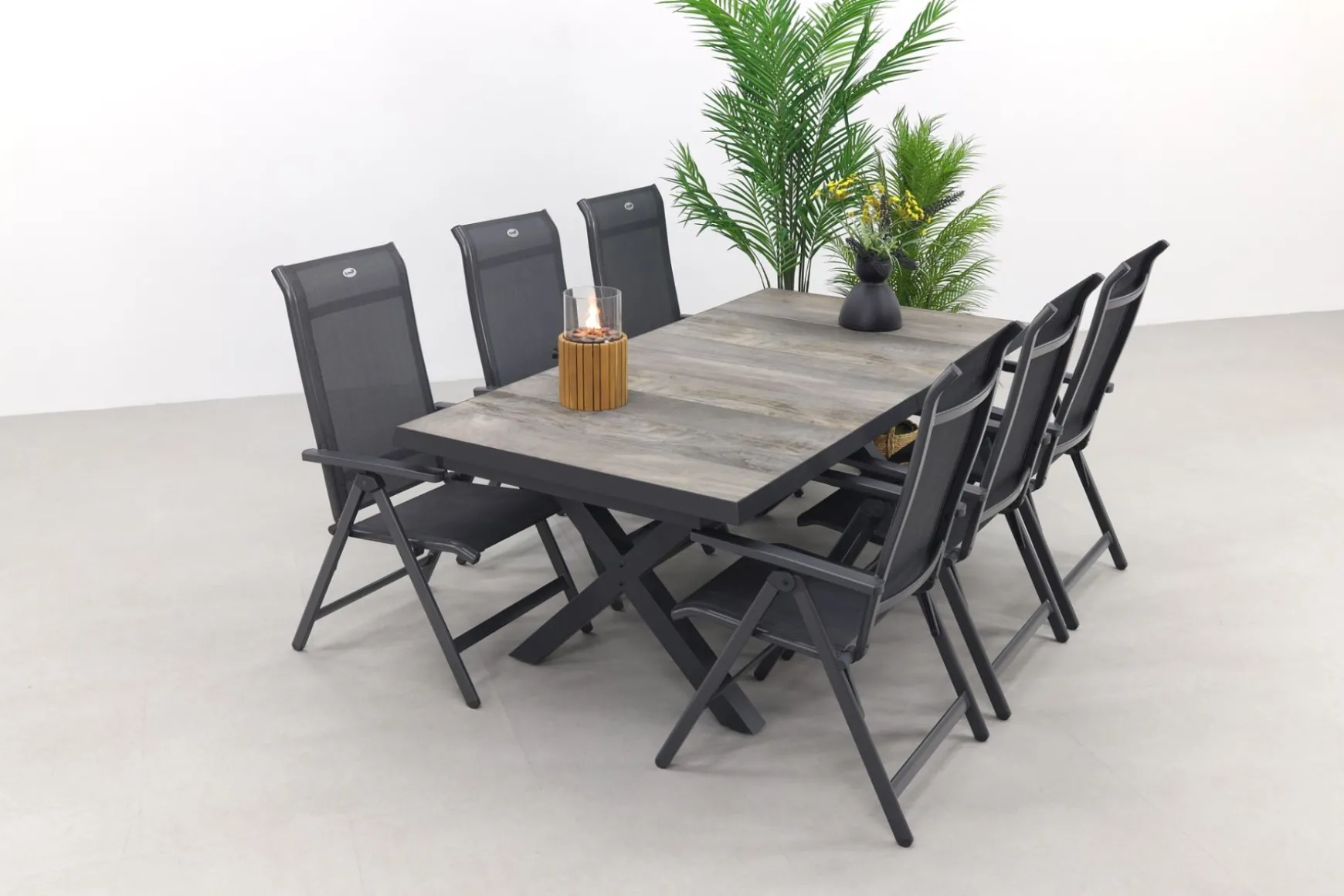 Hartman Milaan/Ottowa 205-265x100 cm. - 7-delige verstelbare tuinset