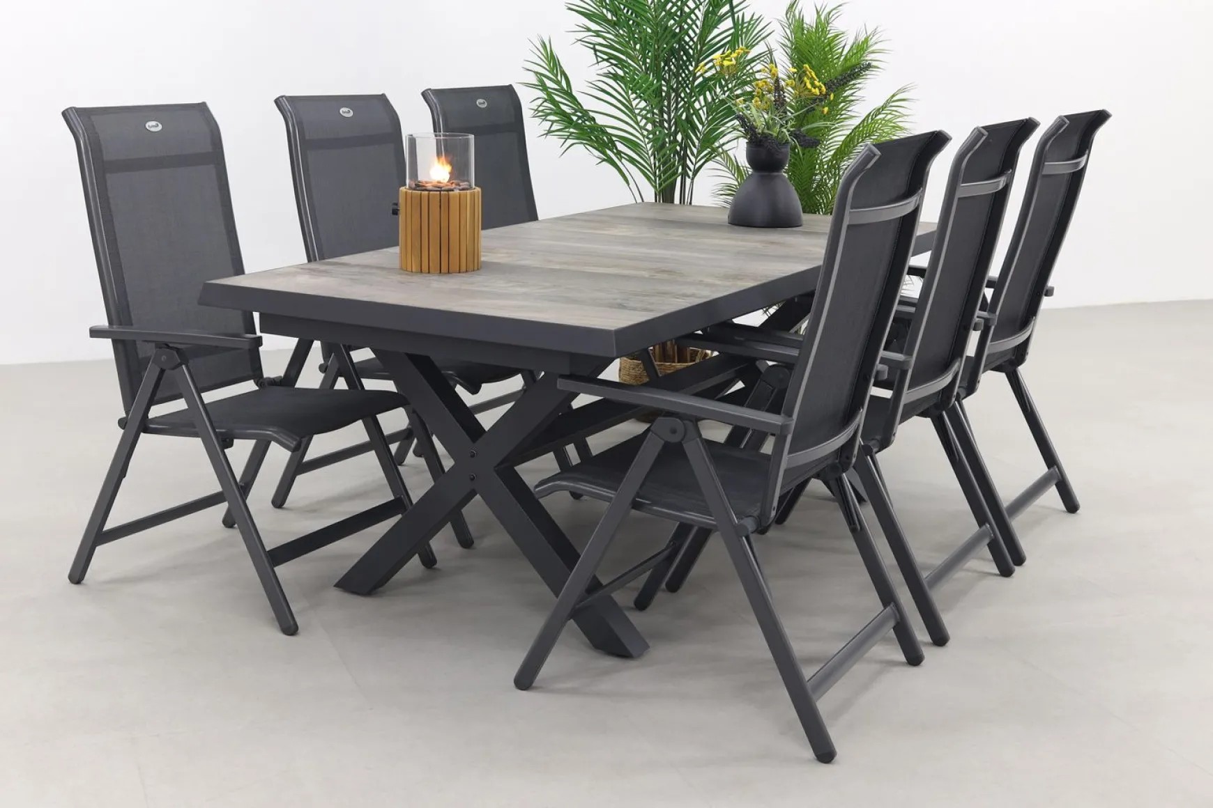Hartman Milaan/Ottowa 205-265x100 cm. - 7-delige verstelbare tuinset