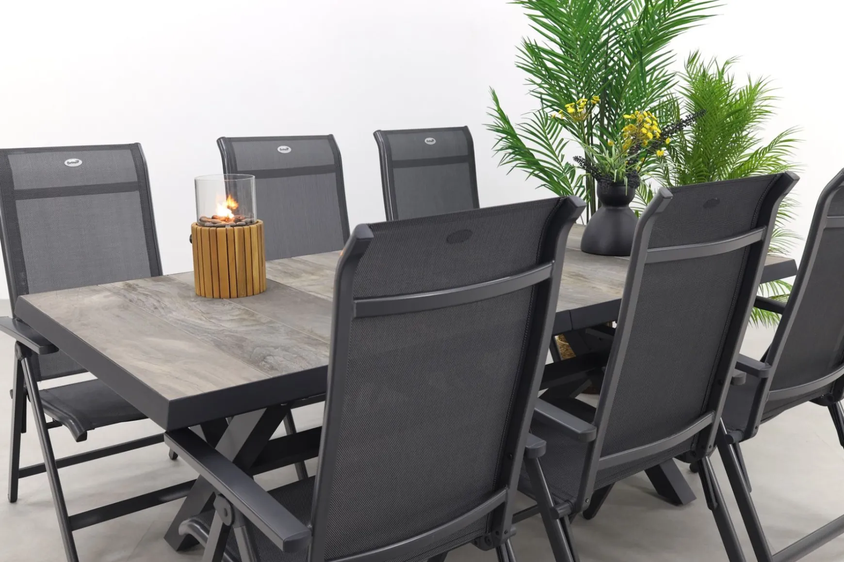 Hartman Milaan/Ottowa 205-265x100 cm. - 7-delige verstelbare tuinset