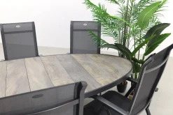 Hartman Milaan/Silva houtlook 240x115 cm. ovale tuinset - 7-delig