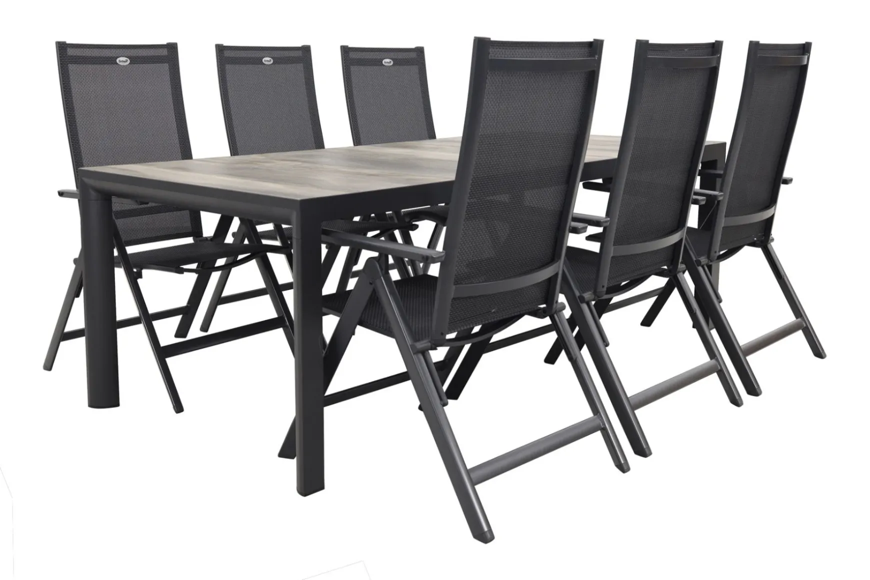 Hartman Napoli/Kings verstelbare tuinset antraciet - 220x100 cm. - Keramiek tafelblad