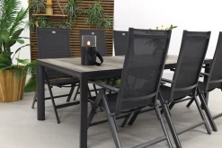 Hartman Napoli/Kings verstelbare tuinset antraciet - 220x100 cm. - Keramiek tafelblad