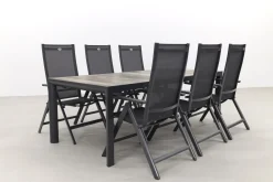 Hartman Napoli/Kings verstelbare tuinset antraciet - 220x100 cm. - Keramiek tafelblad