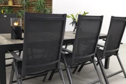 Hartman Napoli/Kings verstelbare tuinset antraciet - 220x100 cm. - Keramiek tafelblad