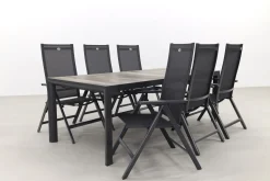 Hartman Napoli/Kings verstelbare tuinset antraciet - 220x100 cm. - Keramiek tafelblad
