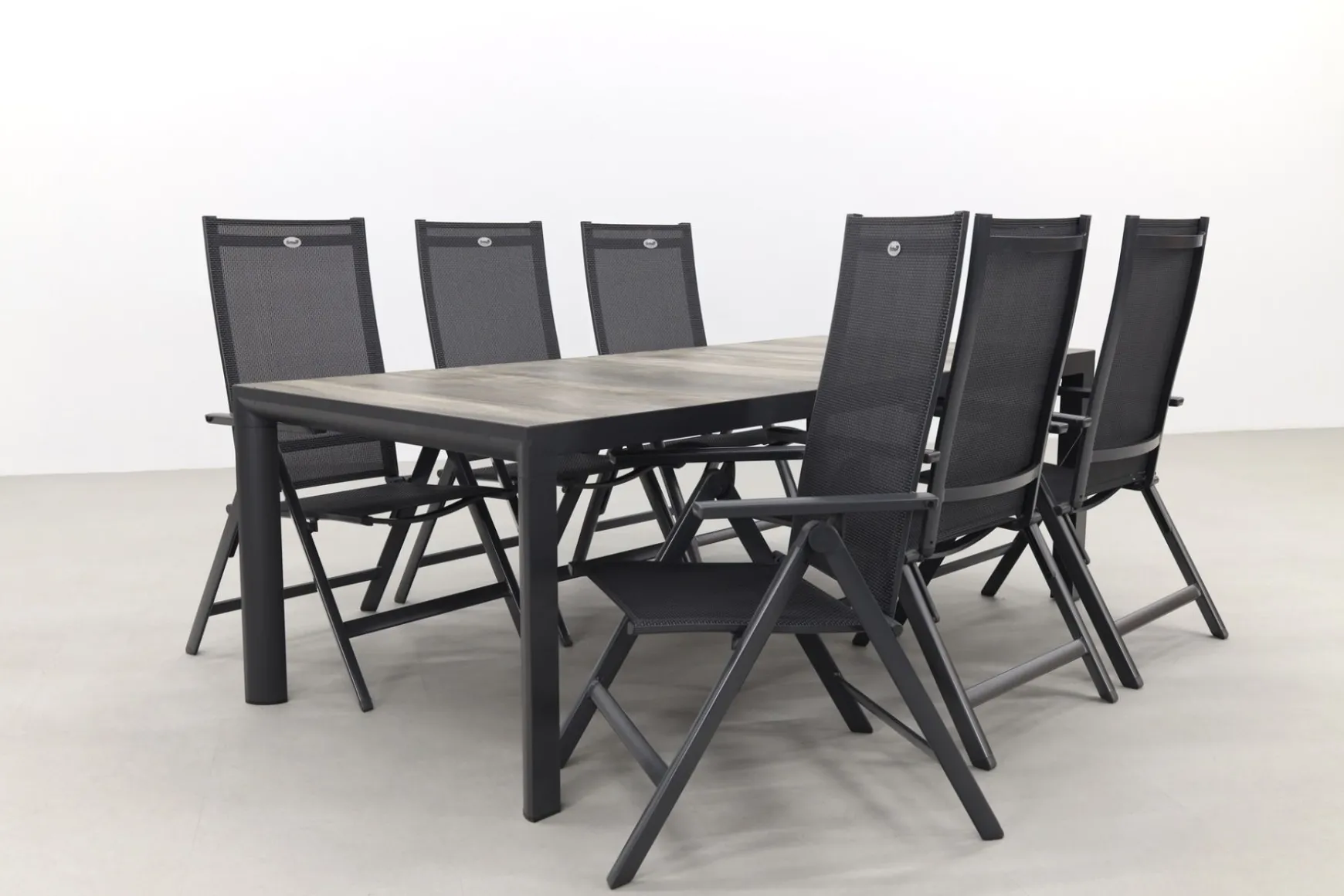 Hartman Napoli/Kings verstelbare tuinset antraciet - 220x100 cm. - Keramiek tafelblad