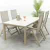 Hartman Napoli/Kings verstelbare 4-persoons tuinset 180x100 cm. - Latte