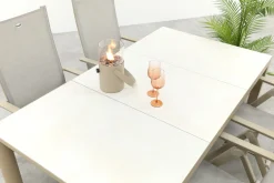 Hartman Napoli/Kings verstelbare 4-persoons tuinset 180x100 cm. - Latte
