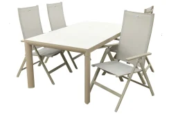 Hartman Napoli/Kings verstelbare 4-persoons tuinset 180x100 cm. - Latte