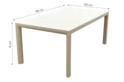 Hartman Napoli/Kings verstelbare 4-persoons tuinset 180x100 cm. - Latte