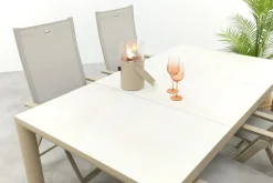 Hartman Napoli/Kings verstelbare 4-persoons tuinset 180x100 cm. - Latte