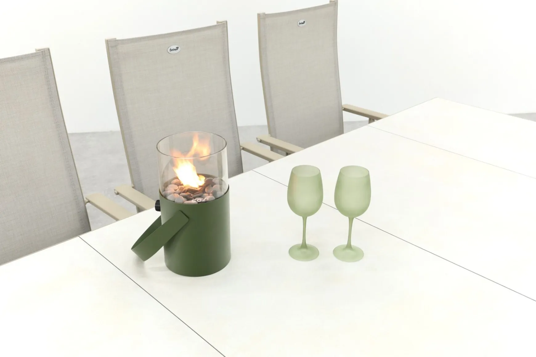 Hartman Napoli/Kings verstelbare tuinset voor 6 personen 220x100 cm. - Latte