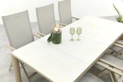 Hartman Napoli/Kings verstelbare tuinset voor 6 personen 220x100 cm. - Latte
