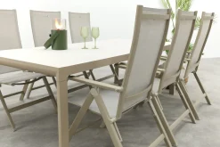 Hartman Napoli/Kings verstelbare tuinset voor 6 personen 220x100 cm. - Latte