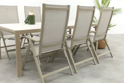 Hartman Napoli/Kings verstelbare tuinset voor 6 personen 220x100 cm. - Latte