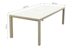 Hartman Napoli/Kings verstelbare tuinset voor 6 personen 220x100 cm. - Latte