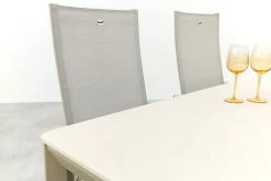 Hartman Napoli/Kyra verstelbare tuinset voor 4 personen 180x90 cm. - Latte