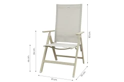 Hartman Napoli/Kyra verstelbare tuinset voor 6 personen 240x100 cm. - Latte