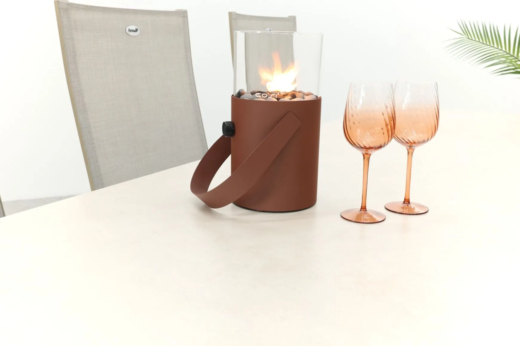 Hartman Napoli/Kyra verstelbare tuinset voor 6 personen 240x100 cm. - Latte