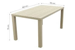 Hartman Napoli/Lena dining tuinset voor 4 personen 160x90 cm. - Latte