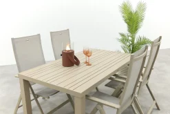 Hartman Napoli/Lena dining tuinset voor 4 personen 160x90 cm. - Latte