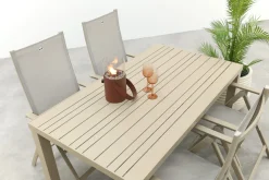 Hartman Napoli/Lena dining tuinset voor 4 personen 160x90 cm. - Latte