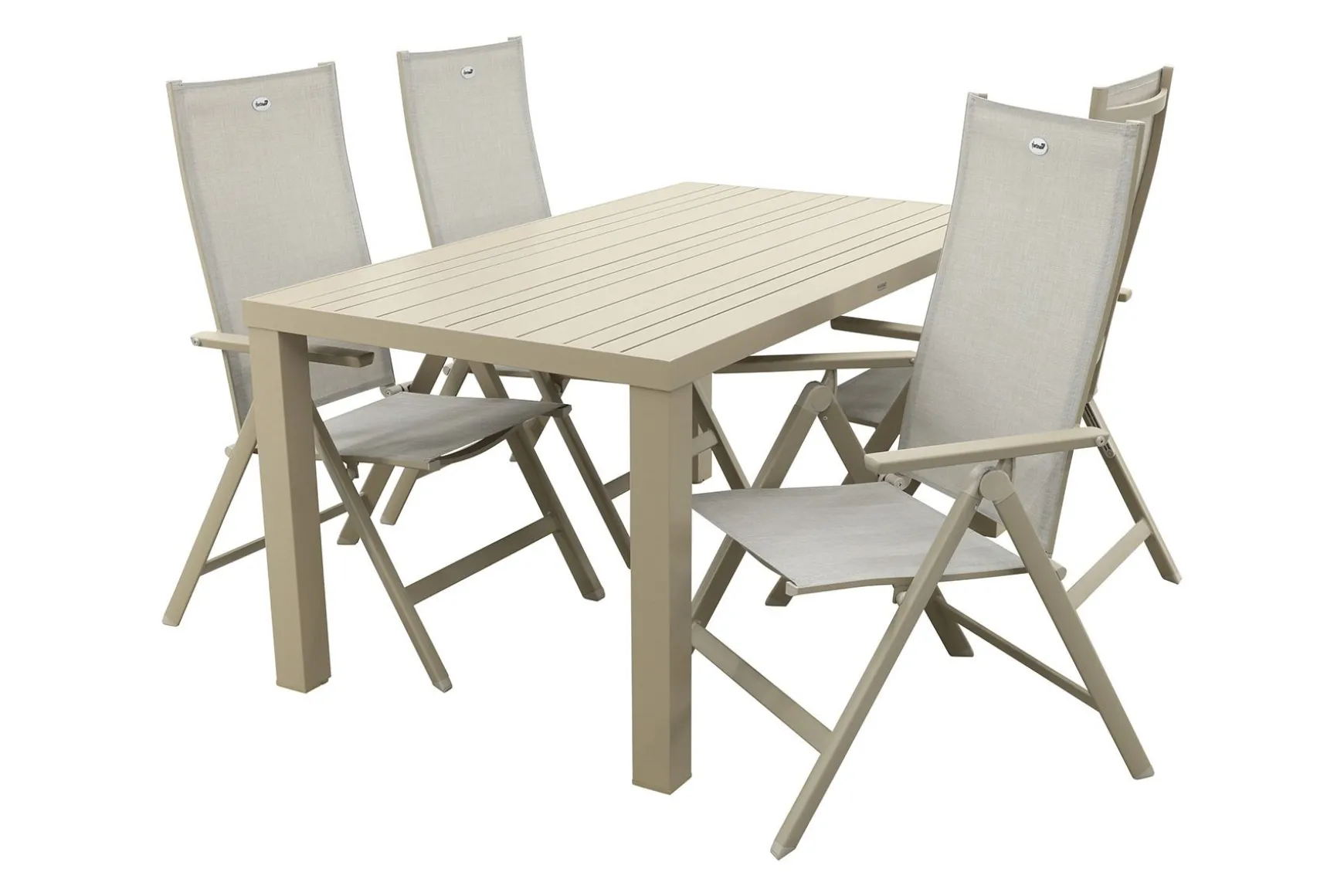 Hartman Napoli/Lena dining tuinset voor 4 personen 160x90 cm. - Latte