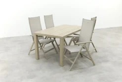 Hartman Napoli/Lena dining tuinset voor 4 personen 160x90 cm. - Latte
